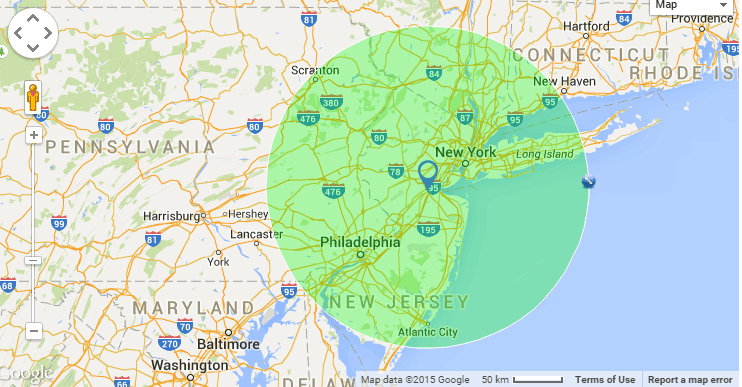 Delivery Area Map