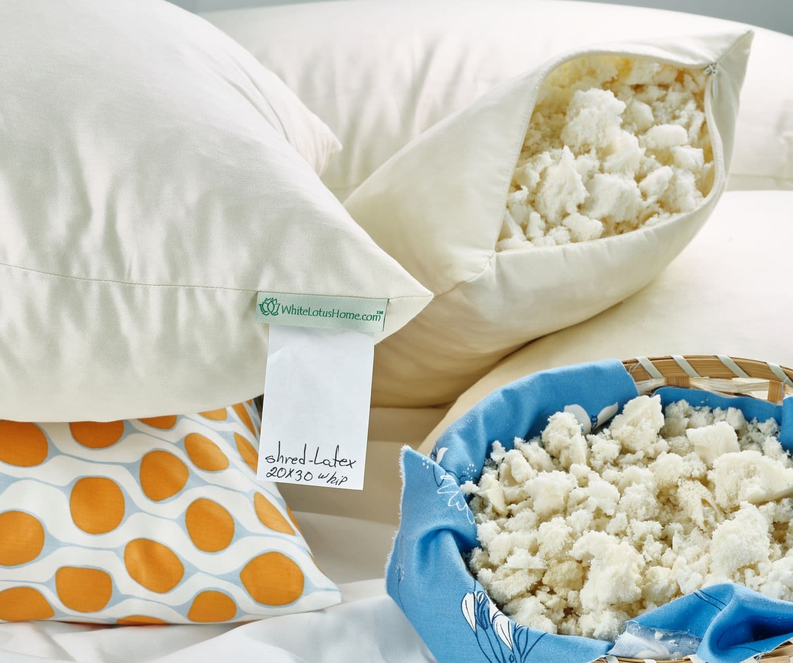 Natural Shredded Latex Decorative Pillow Inserts 17, 20, 24 inches