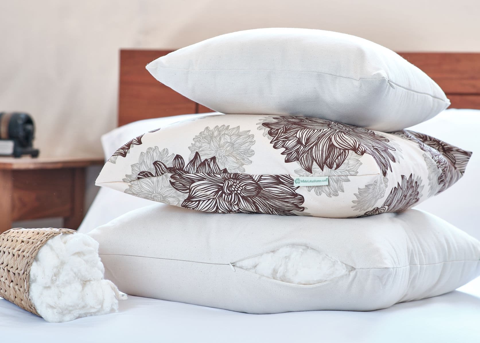 White Lotus Home Natural Shredded Latex Decorative Pillow Inserts  (Washable) at