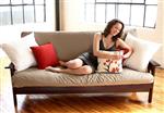 White Lotus Home Green Cotton Boulder Futon without Fire Retardant