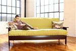 White Lotus Home Green Cotton and Foam Futon
